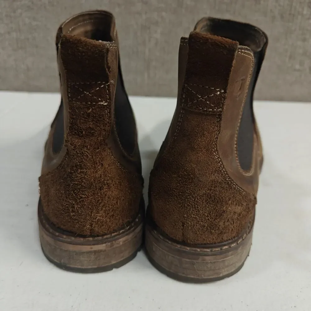 Florsheim Men's Chalet Plain Toe Chelsea Brown Leather Boot US Size 10